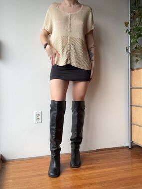 Emma James cream crochet vintage top